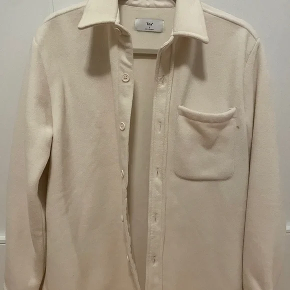 Aritzia TNA Cream Polar Shirt Jacket - Picture 1 of 3